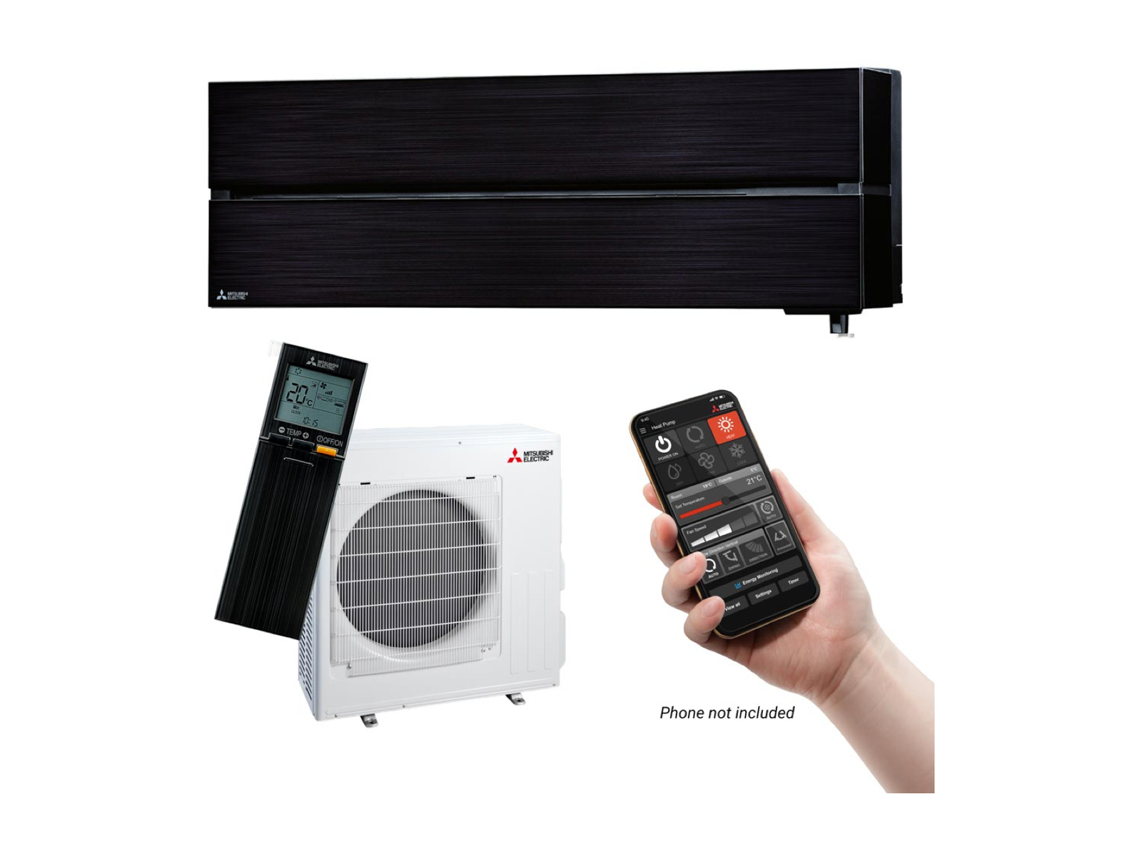 Mitsubishi Electric LN60 Black Diamond Smart High Wall Heat Pump